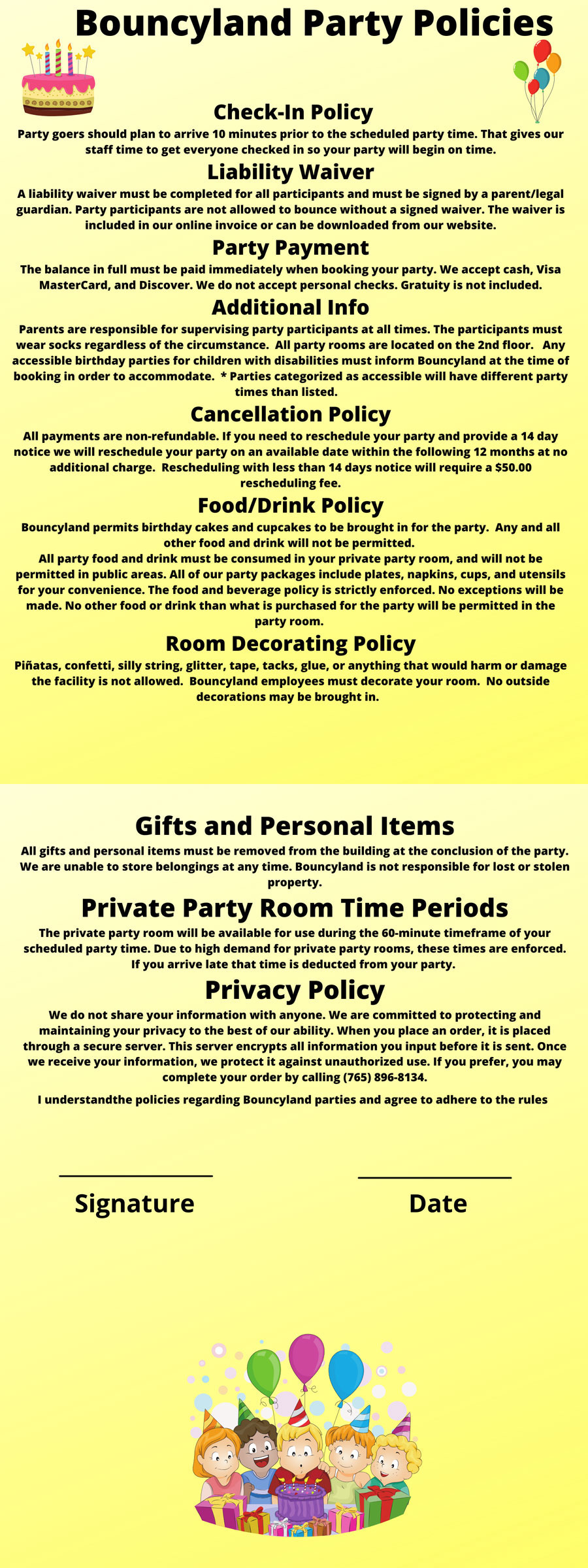 book child kid birthday party package Bouncyland Family Fun Activity Entertainment Center For Kids & Children in Muncie, Indiana