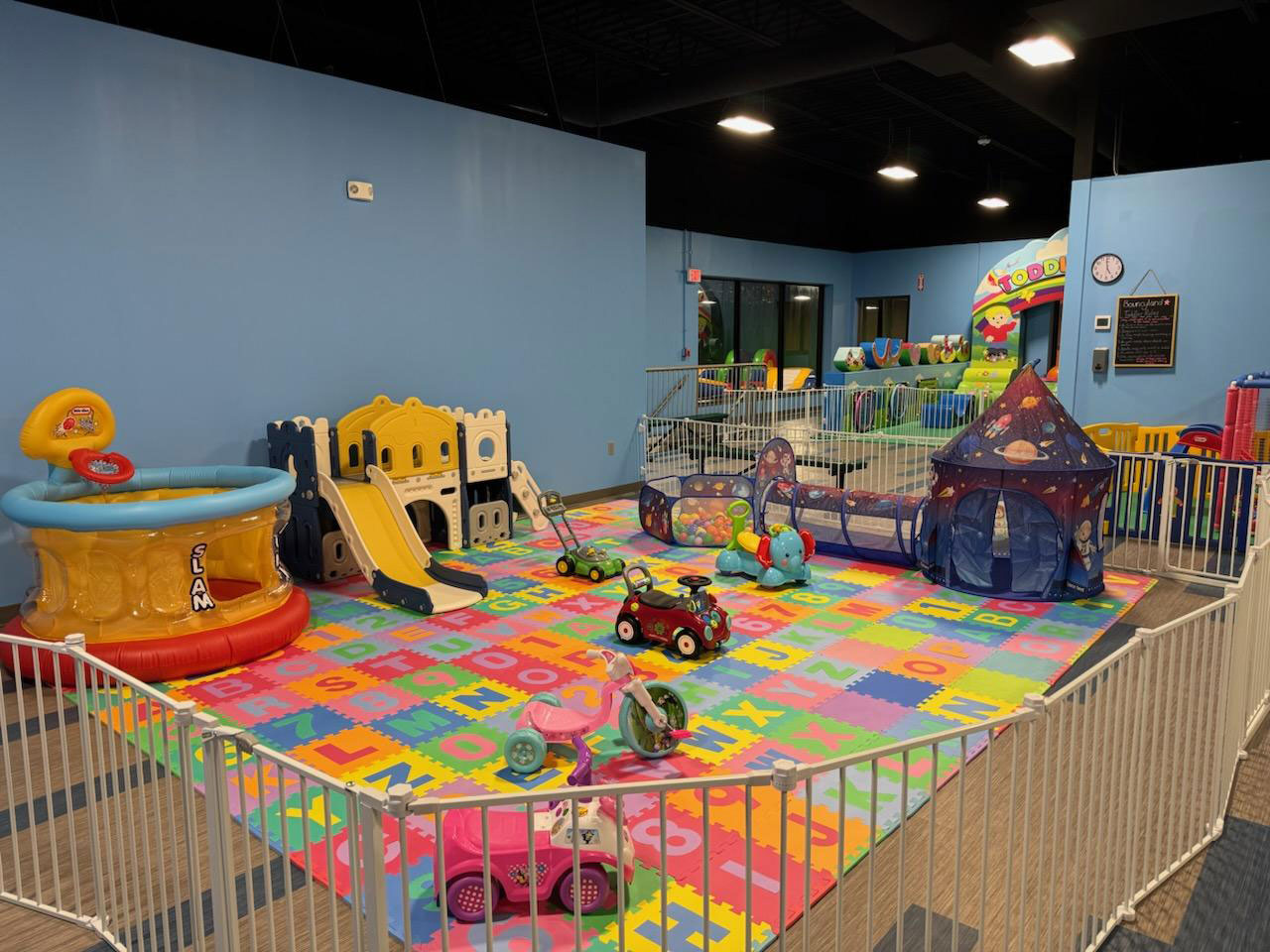 Bouncyland is a Family Activity Entertainment Center For Kids & Children in Muncie, Indiana! Features 15 bounce houses, toddler zone play area, arcade, birthday party hosting, My Plushy Pals where you can create your own stuffed animal, and concessions & dining! There's so many fun things for kids & children to do at Bouncyland in Muncie!